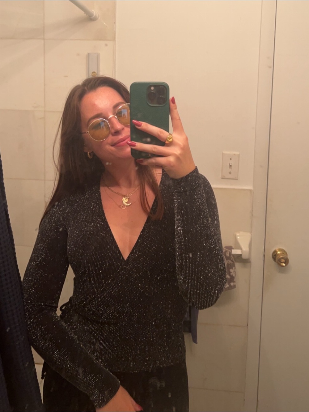 Urban Outfitters Black Shimmer Top